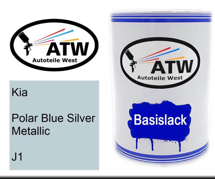 Kia, Polar Blue Silver Metallic, J1: 500ml Lackdose, von ATW Autoteile West.